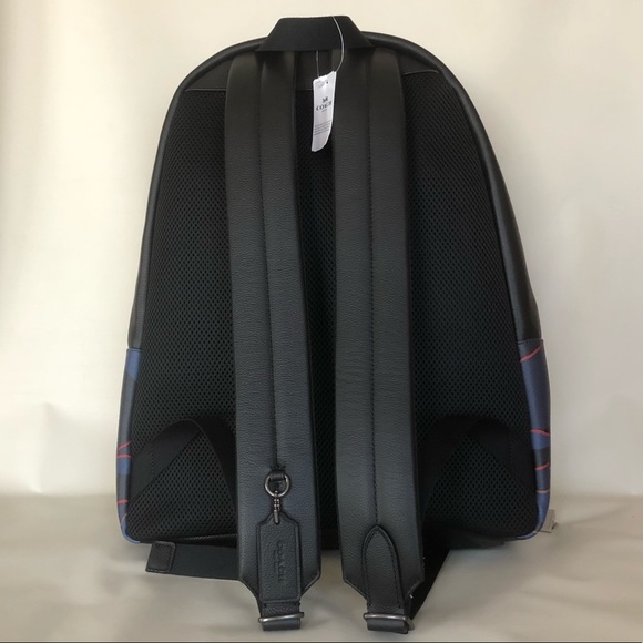 COACH Charles Blue/Multicolor Camo Print Backpack - Picture 3 of 8